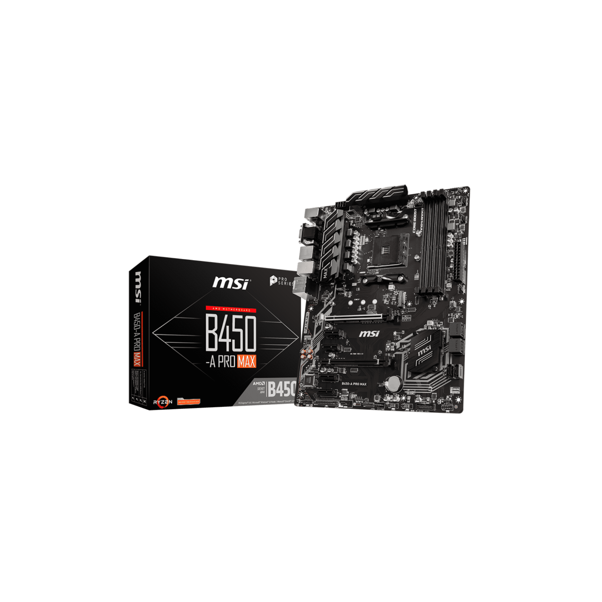 MSI B450-A Pro Max AM4 ATX Motherboard MSI B450-A Pro Max AM4 ATX Motherboard